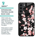 Black Cherry Blossom Glass Case for Samsung Galaxy S22 5G