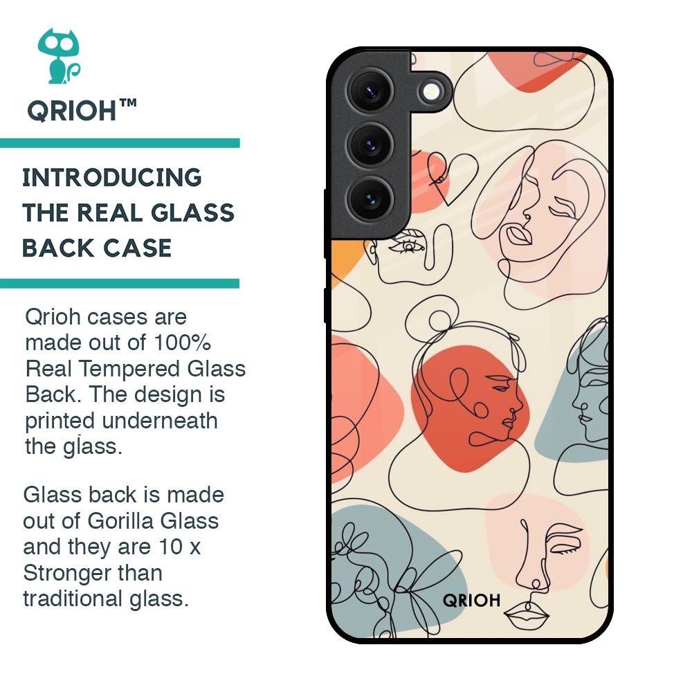 Abstract Faces Glass Case for Samsung Galaxy S22 5G