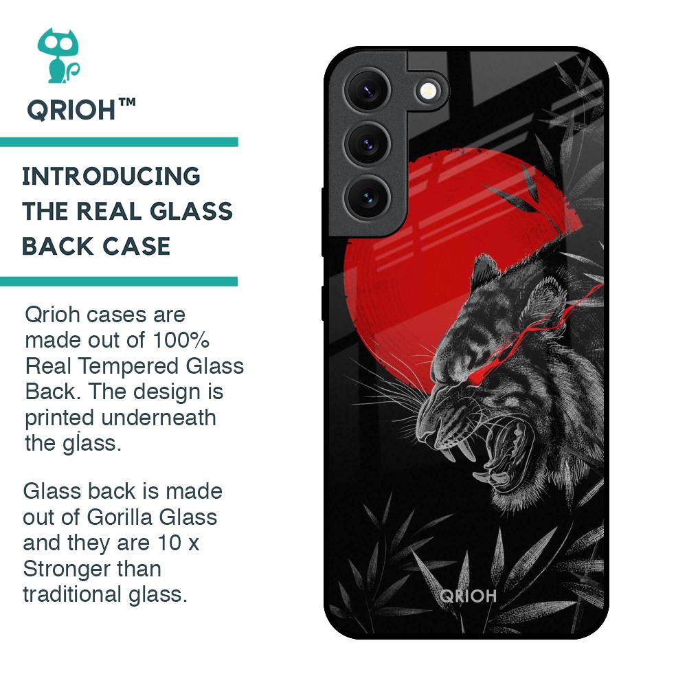 Red Moon Tiger Glass Case for Samsung Galaxy S22 5G
