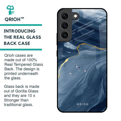 Deep Ocean Marble Glass Case for Samsung Galaxy S22 5G