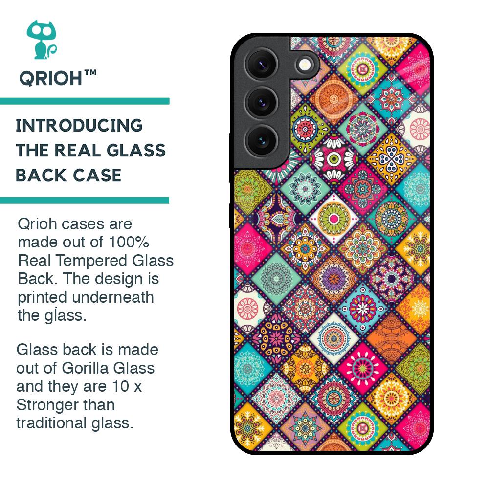 Multicolor Mandala Glass Case for Samsung Galaxy S22 5G