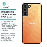 Orange Curve Pattern Glass Case for Samsung Galaxy S22 5G