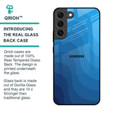 Blue Wave Abstract Glass Case for Samsung Galaxy S22 5G