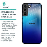 Blue Rhombus Pattern Glass Case for Samsung Galaxy S22 5G