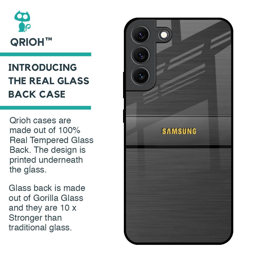 Grey Metallic Glass Case For Samsung Galaxy S22 5G