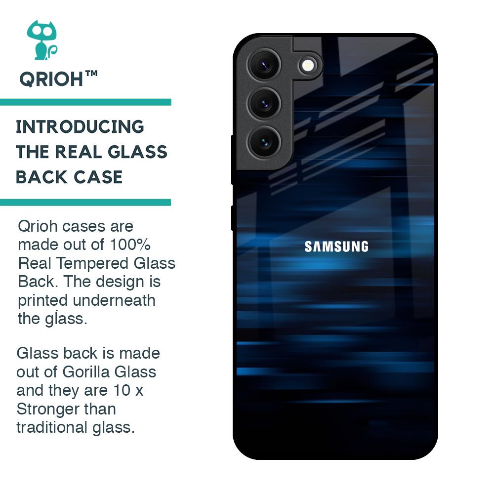 Blue Rough Abstract Glass Case for Samsung Galaxy S22 5G