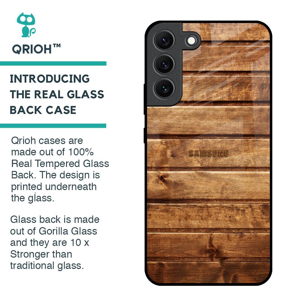 Wooden Planks Glass Case for Samsung Galaxy S22 5G