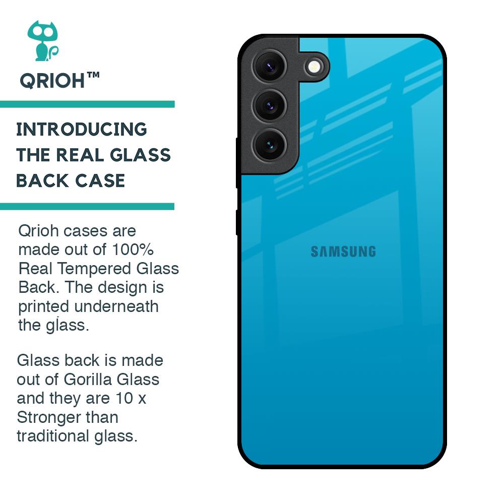 Blue Aqua Glass Case for Samsung Galaxy S22 5G