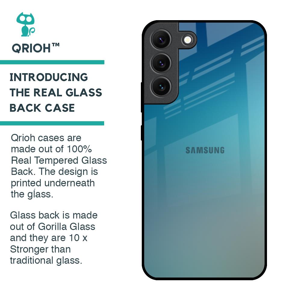 Sea Theme Gradient Glass Case for Samsung Galaxy S22 5G
