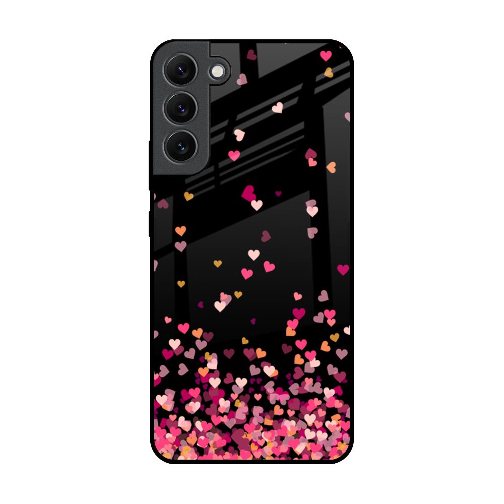 Heart Rain Fall Samsung Galaxy S22 Plus 5G Glass Back Cover Online