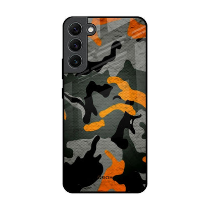 Camouflage Orange Samsung Galaxy S22 Plus 5G Glass Back Cover Online