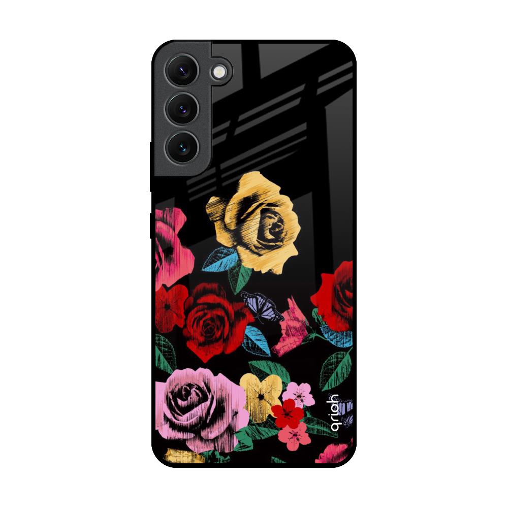 Floral Decorative Samsung Galaxy S22 Plus 5G Glass Back Cover Online