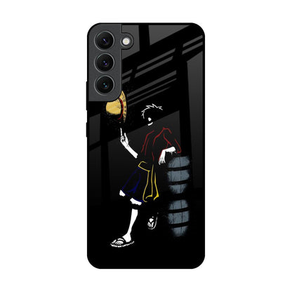 Luffy Line Art Samsung Galaxy S22 Plus 5G Glass Back Cover Online