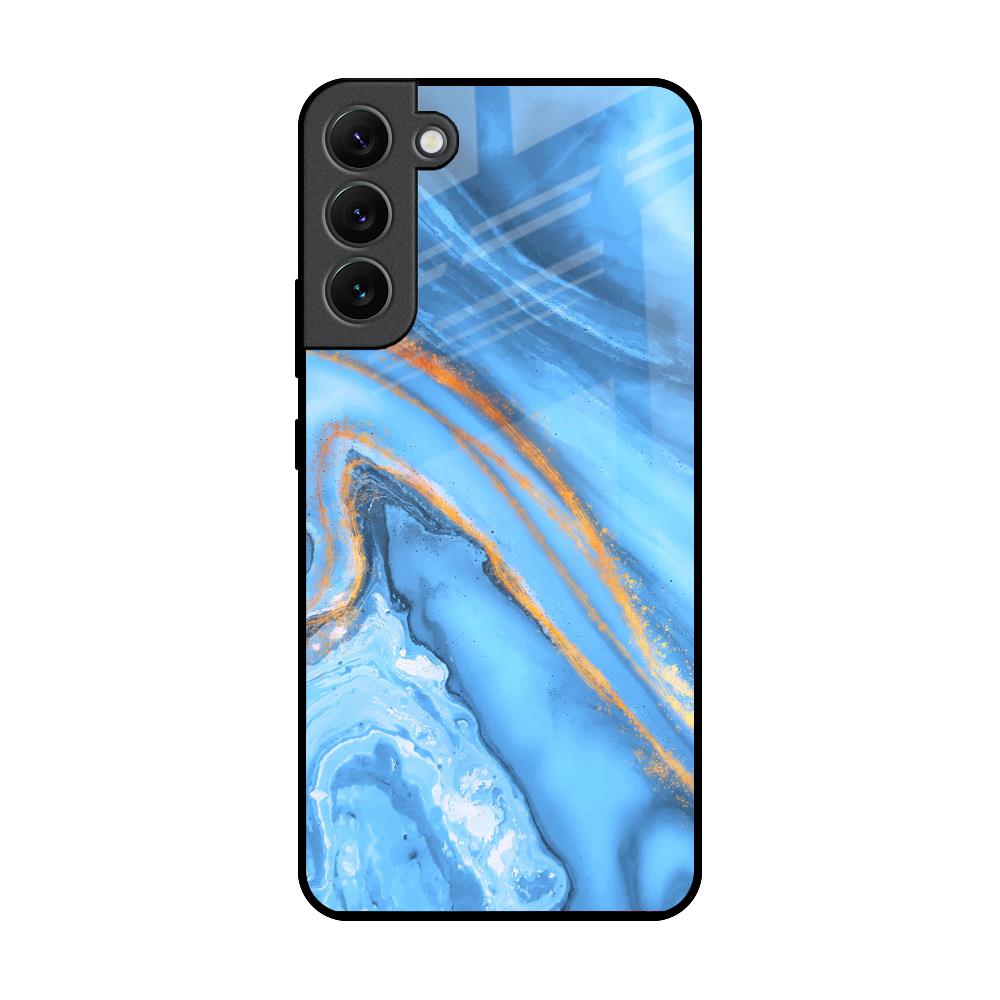 Vibrant Blue Marble Samsung Galaxy S22 Plus 5G Glass Back Cover Online