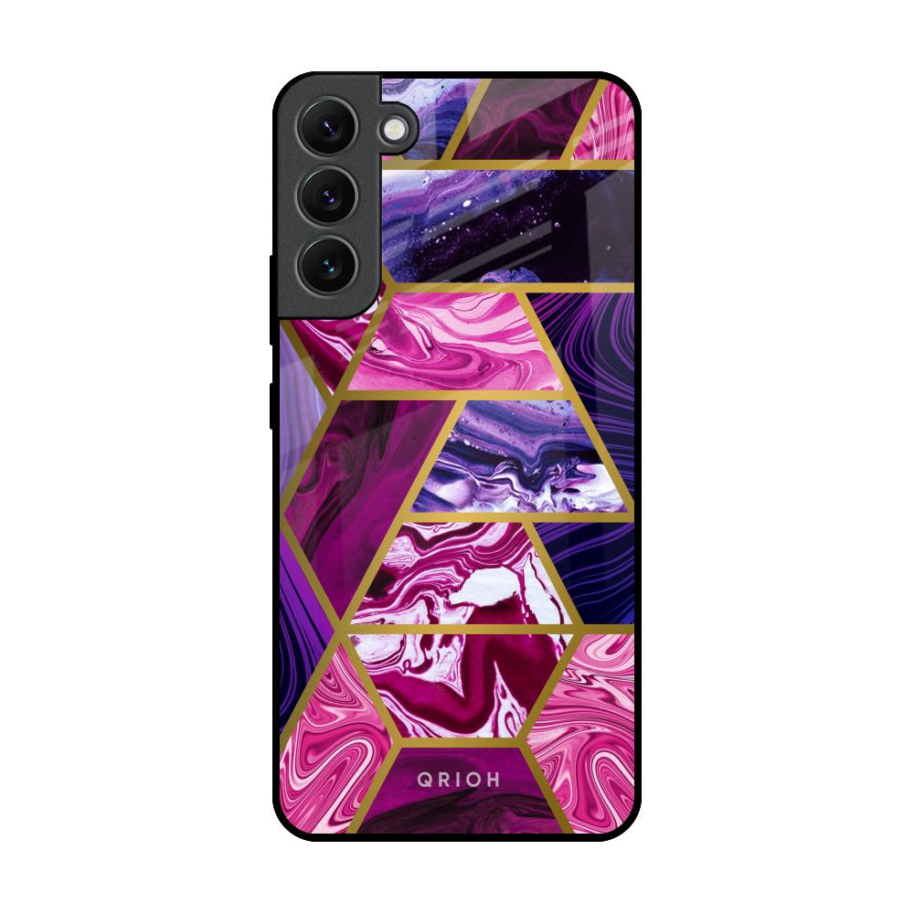 Electroplated Geometric Marble Samsung Galaxy S22 Plus 5G Glass Back Cover Online