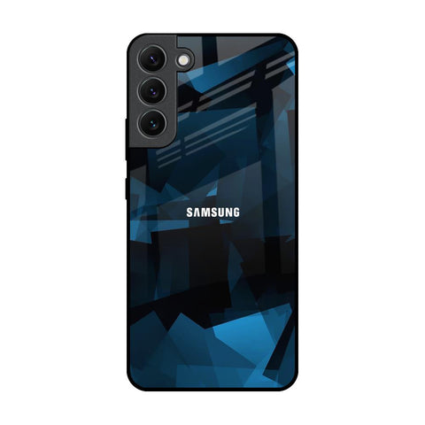 Polygonal Blue Box Samsung Galaxy S22 Plus 5G Glass Back Cover Online
