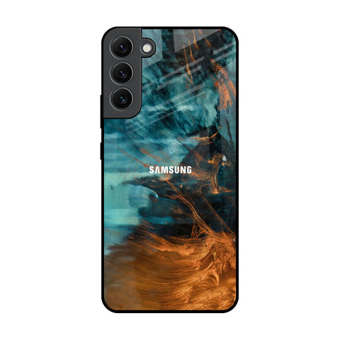 Golden Splash Samsung Galaxy S22 Plus 5G Glass Back Cover Online