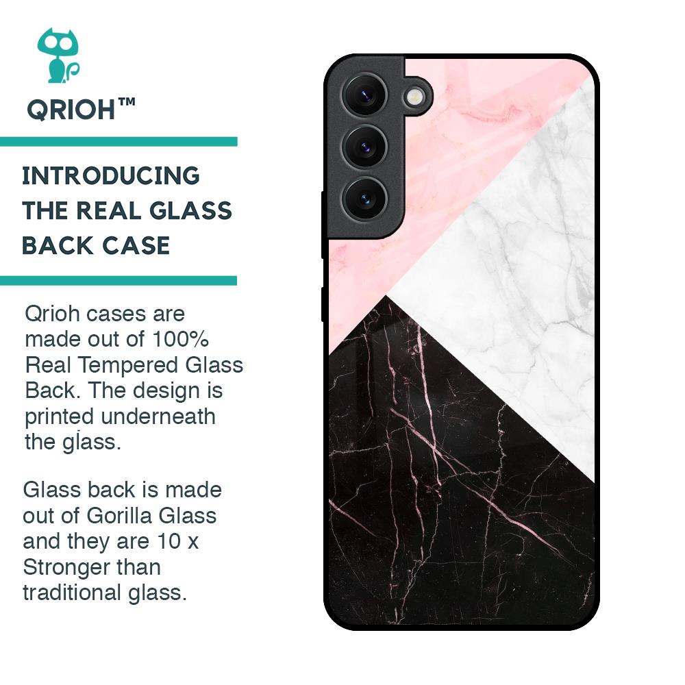 Marble Collage Art Glass Case For Samsung Galaxy S22 Plus 5G