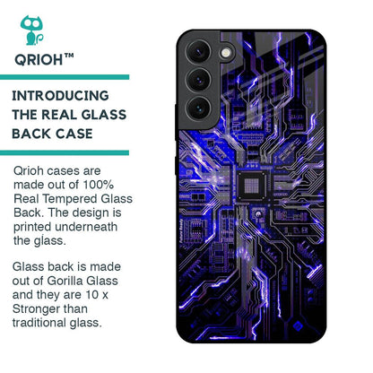 Techno Color Pattern Glass Case For Samsung Galaxy S22 Plus 5G