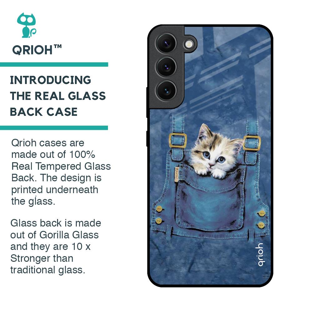 Kitty In Pocket Glass Case For Samsung Galaxy S22 Plus 5G