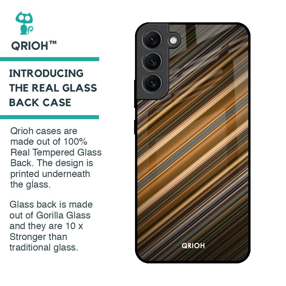 Diagonal Slash Pattern Glass Case for Samsung Galaxy S22 Plus 5G