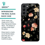 Black Spring Floral Glass Case for Samsung Galaxy S22 Plus 5G