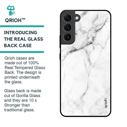 Modern White Marble Glass Case for Samsung Galaxy S22 Plus 5G