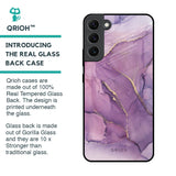 Purple Gold Marble Glass Case for Samsung Galaxy S22 Plus 5G