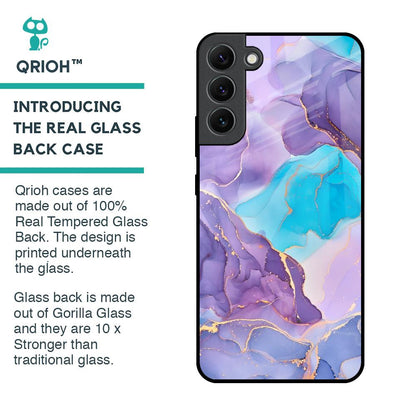 Alcohol ink Marble Glass Case for Samsung Galaxy S22 Plus 5G