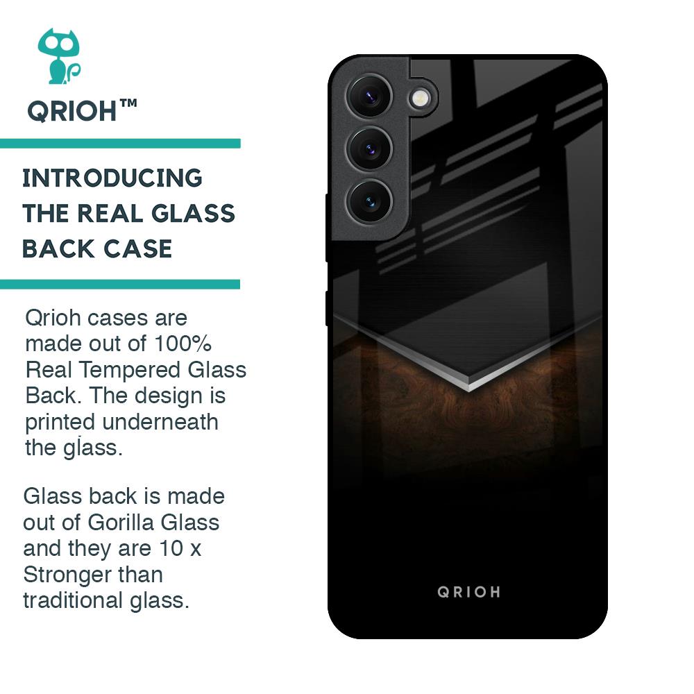 Dark Walnut Glass Case for Samsung Galaxy S22 Plus 5G
