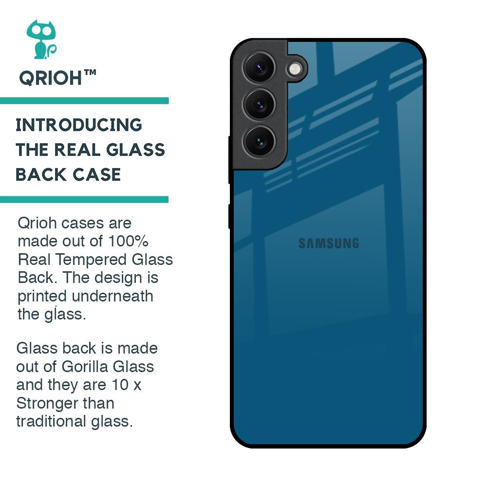 Cobalt Blue Glass Case for Samsung Galaxy S22 Plus 5G
