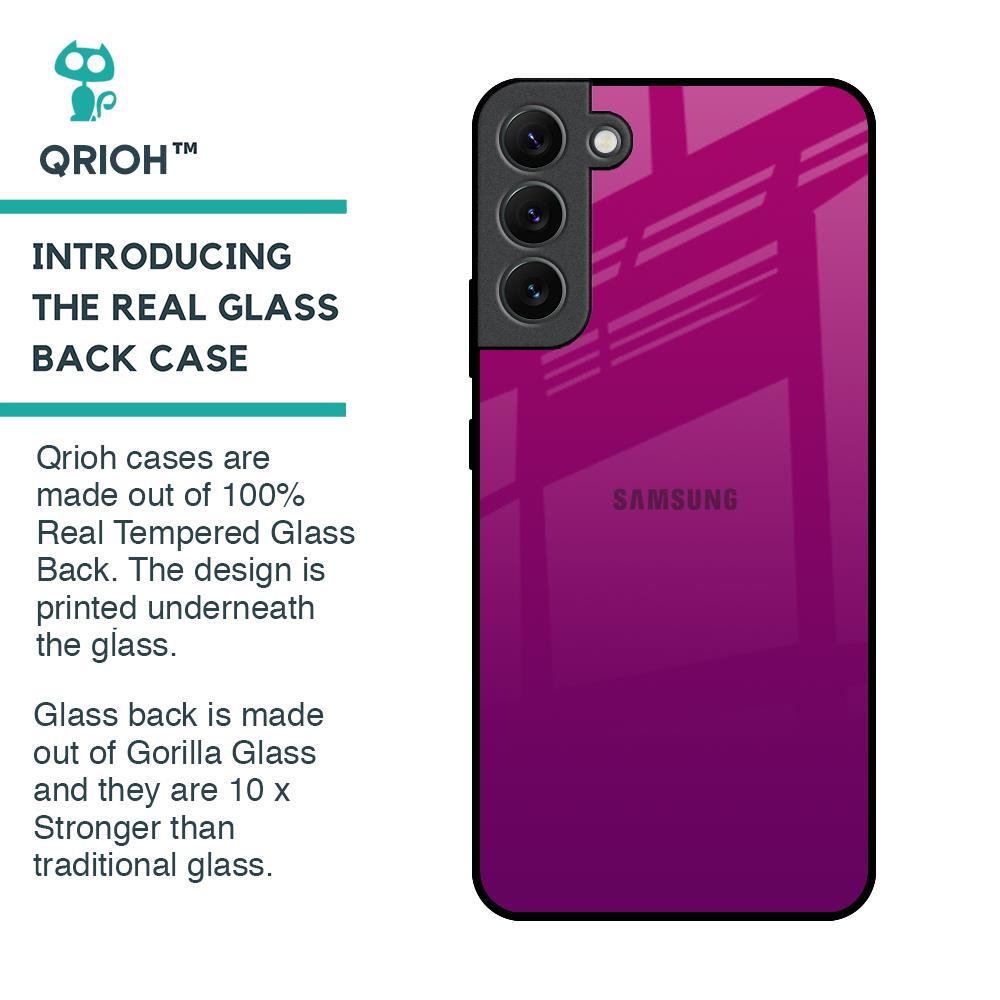 Magenta Gradient Glass Case For Samsung Galaxy S22 Plus 5G