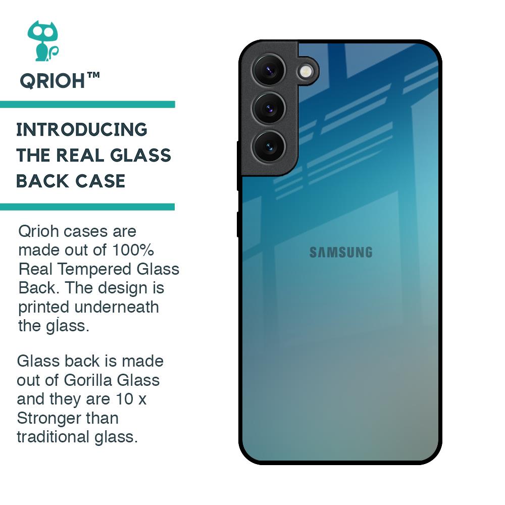 Sea Theme Gradient Glass Case for Samsung Galaxy S22 Plus 5G