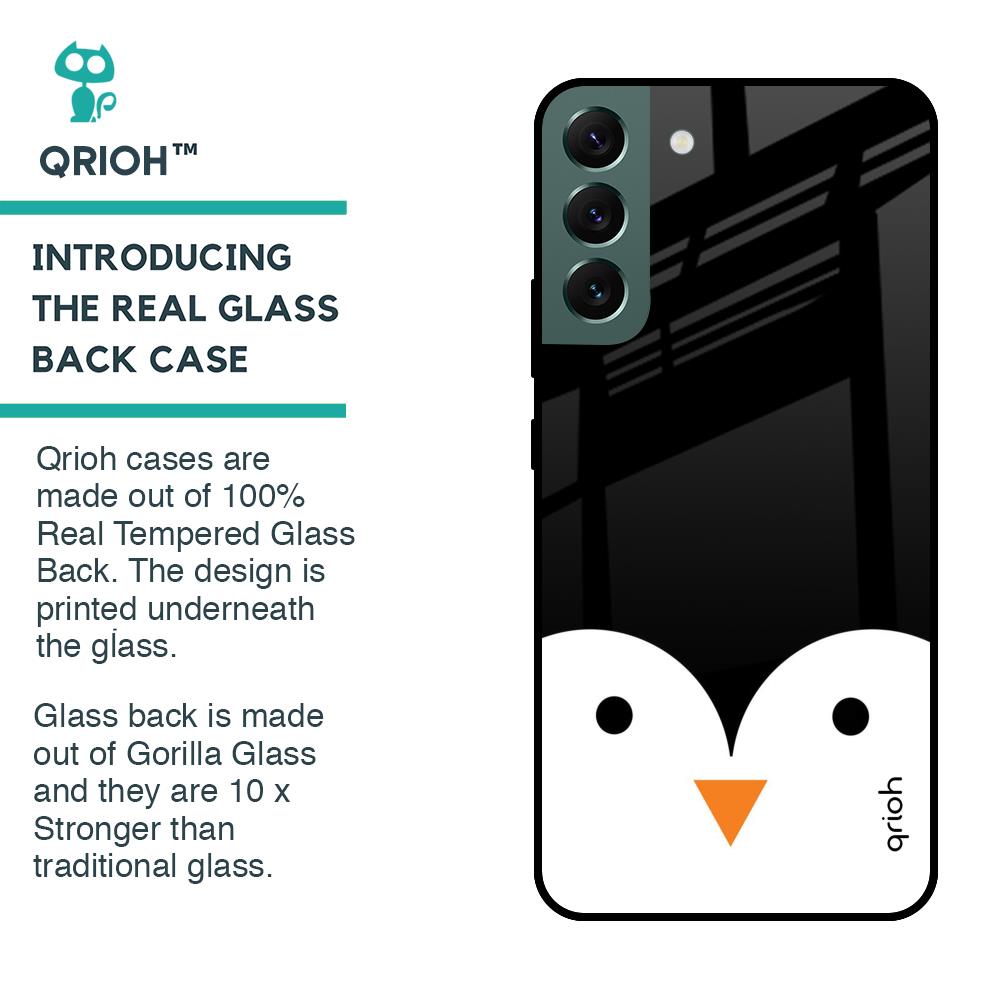 Cute Penguin Glass Case for Samsung Galaxy S22 Plus 5G