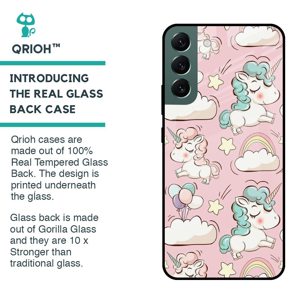 Balloon Unicorn Glass case for Samsung Galaxy S22 Plus 5G