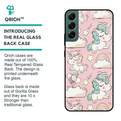 Balloon Unicorn Glass case for Samsung Galaxy S22 Plus 5G