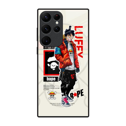 Bape Luffy Samsung Galaxy S22 Ultra 5G Glass Back Cover Online