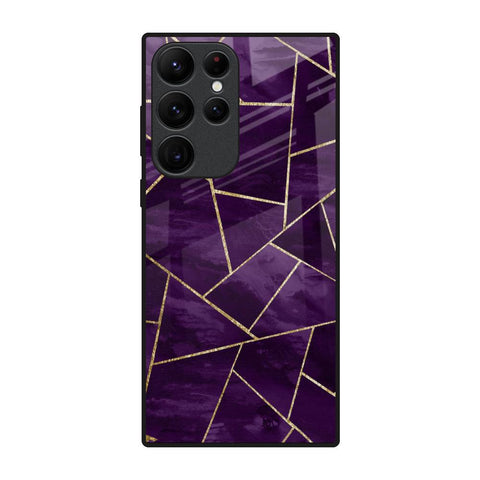 Geometric Purple Samsung Galaxy S22 Ultra 5G Glass Back Cover Online