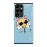 Adorable Cute Kitty Samsung Galaxy S22 Ultra 5G Glass Back Cover Online
