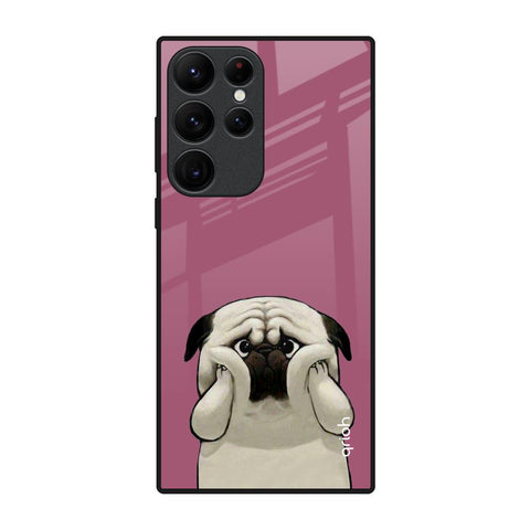 Funny Pug Face Samsung Galaxy S22 Ultra 5G Glass Back Cover Online