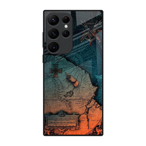 Geographical Map Samsung Galaxy S22 Ultra 5G Glass Back Cover Online