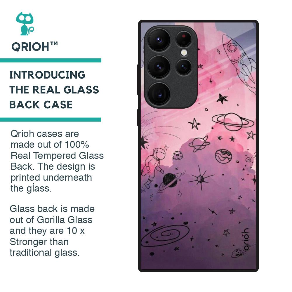 Space Doodles Glass Case for Samsung Galaxy S22 Ultra 5G