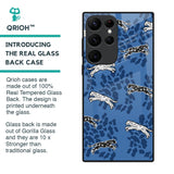 Blue Cheetah Glass Case for Samsung Galaxy S22 Ultra 5G