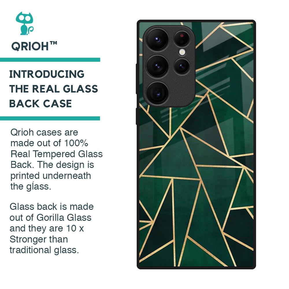 Abstract Green Glass Case For Samsung Galaxy S22 Ultra 5G