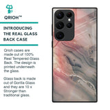 Pink And Grey Marble Glass Case For Samsung Galaxy S22 Ultra 5G