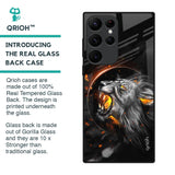 Aggressive Lion Glass Case for Samsung Galaxy S22 Ultra 5G