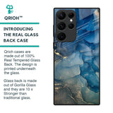 Blue Cool Marble Glass Case for Samsung Galaxy S22 Ultra 5G