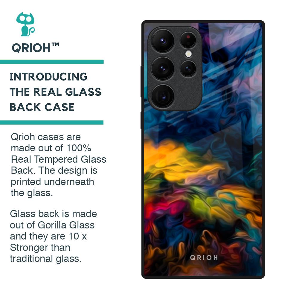 Multicolor Oil Painting Glass Case for Samsung Galaxy S22 Ultra 5G