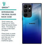 Blue Rhombus Pattern Glass Case for Samsung Galaxy S22 Ultra 5G