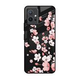 Black Cherry Blossom Vivo Y75 5G Glass Back Cover Online